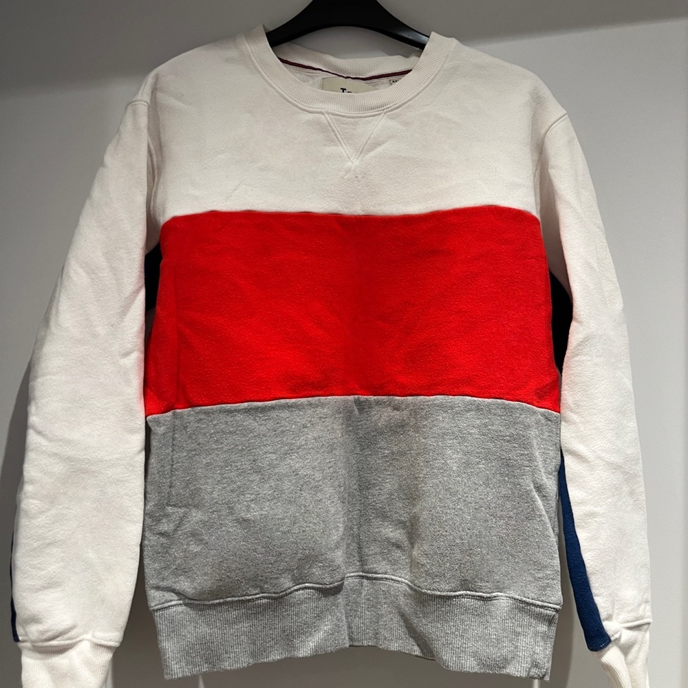 TNA pullover color block sweater